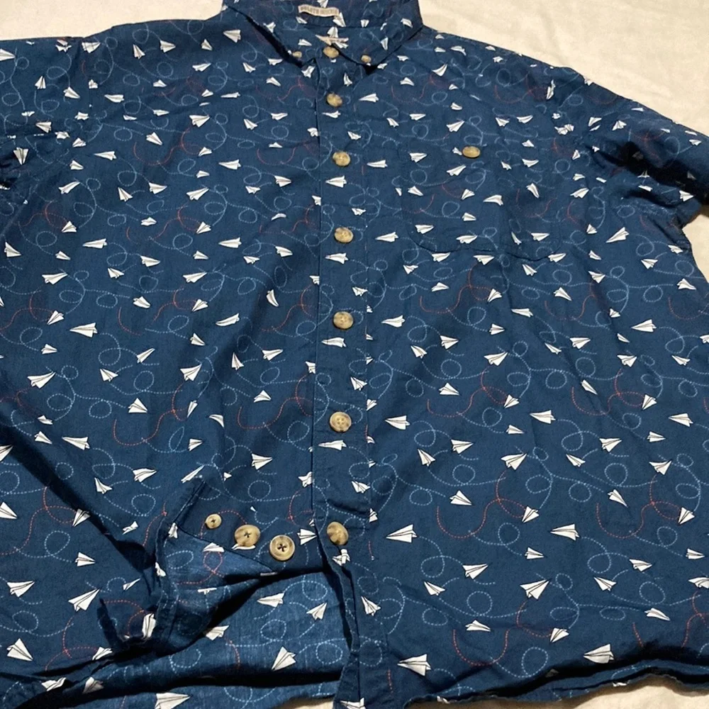 Duluth‎ Trading Co 100% Cotton Paper Airplane Short Sleeve Shirt | Slim Fit